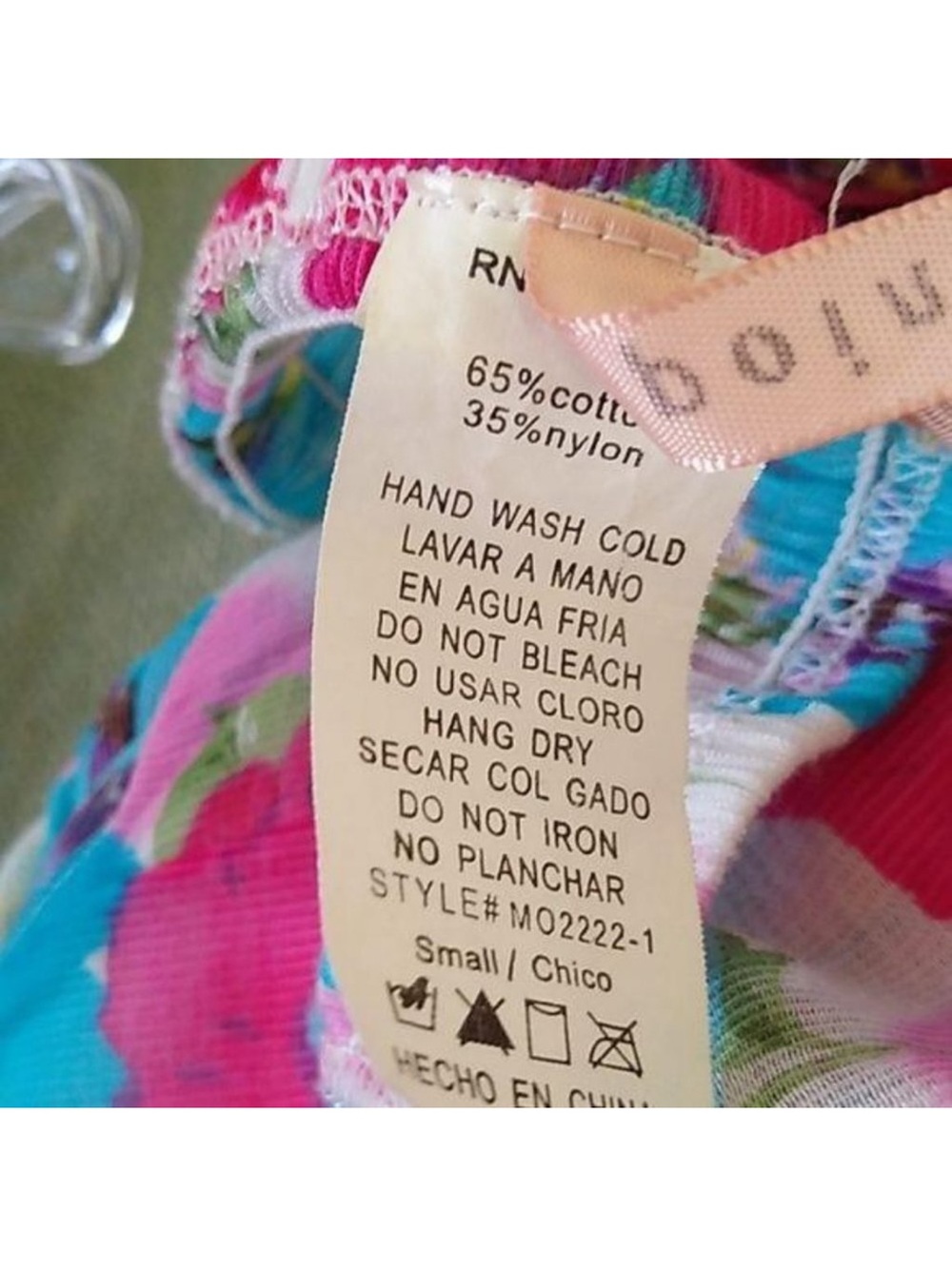 Floral Ruffle V-Neck Sleeveless Top - Pink & Teal - Picture 8 of 8